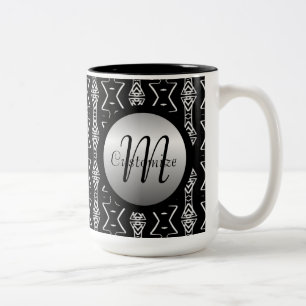 Black & White Geometric Triangles Mug
