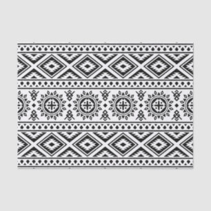 Black White Geometric Tribal Pattern Aztec Boho Tissue Paper