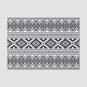 Black White Geometric Tribal Pattern Aztec Boho Tissue Paper