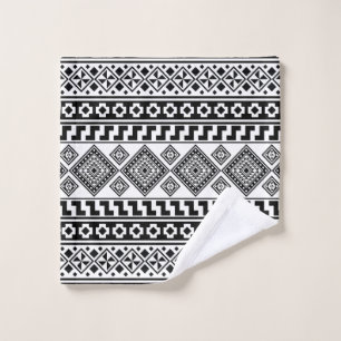 Black White Geometric Tribal Pattern Aztec Boho Wash Cloth