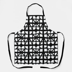 Black & White German Half-Timbered House Pattern Apron