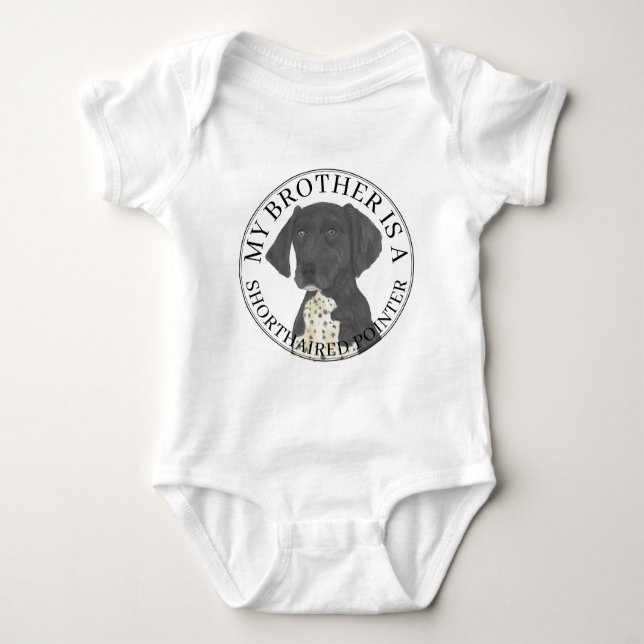 Black & White German Shorthaired Pointer Baby Bodysuit (Front)