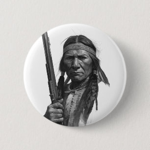 Black & White Geronimo 6 Cm Round Badge