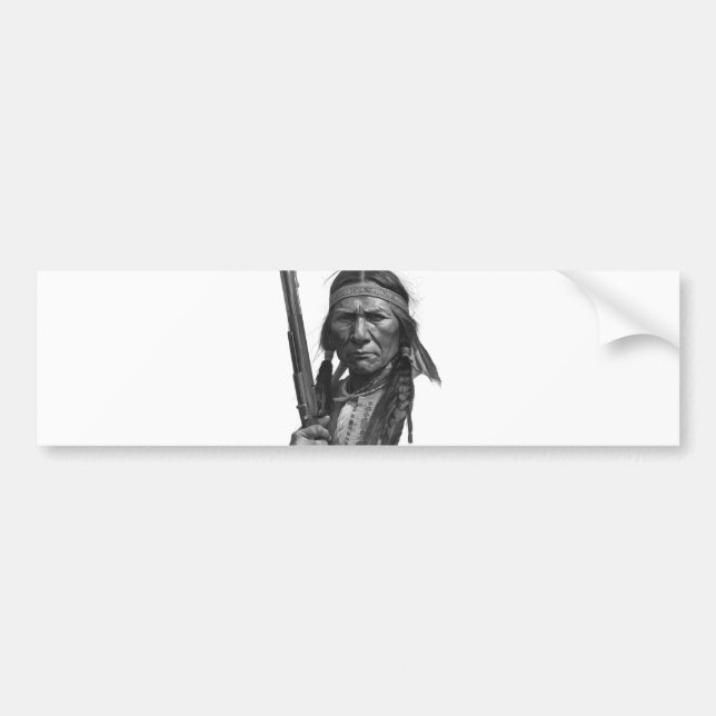 Black & White Geronimo Bumper Sticker (Front)
