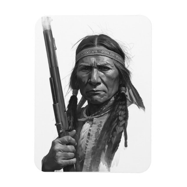 Black & White Geronimo Magnet (Vertical)