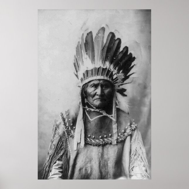 Black & White Geronimo Poster History Photography (Front)