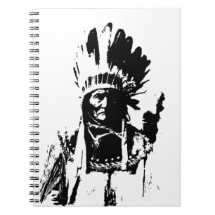 Black & White Geronimo Spiral Notebook