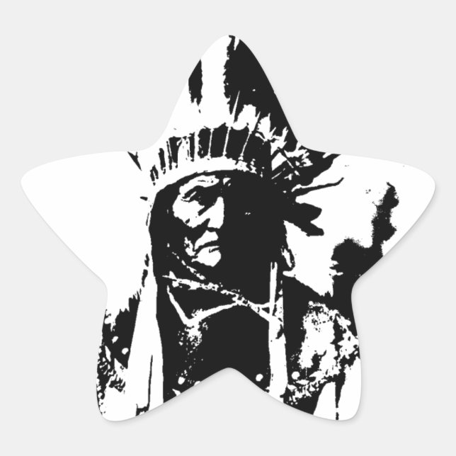 Black & White Geronimo Star Sticker (Front)