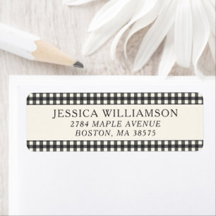 Black White Gingham Classic Return Address