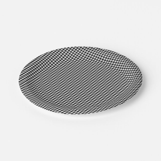 Black-White Gingham-PAPER PARTY PLATES (Angled)