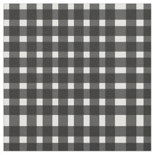 Black White Gingham Pattern  Fabric