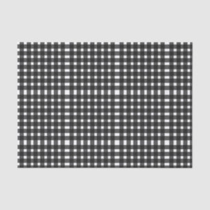 Black White Gingham Pattern Tissue Paper