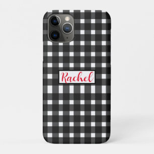 Black White Gingham Personalised Case-Mate iPhone Case