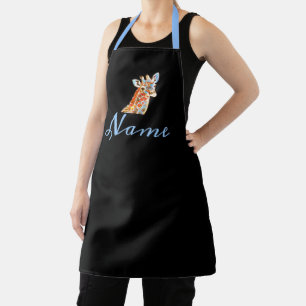 Black & white giraffe apron