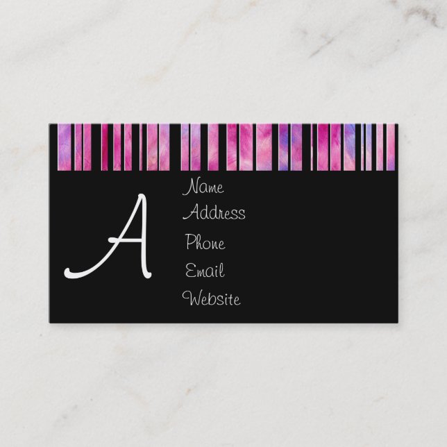 Black & White Girly Lines Business Card (Front)