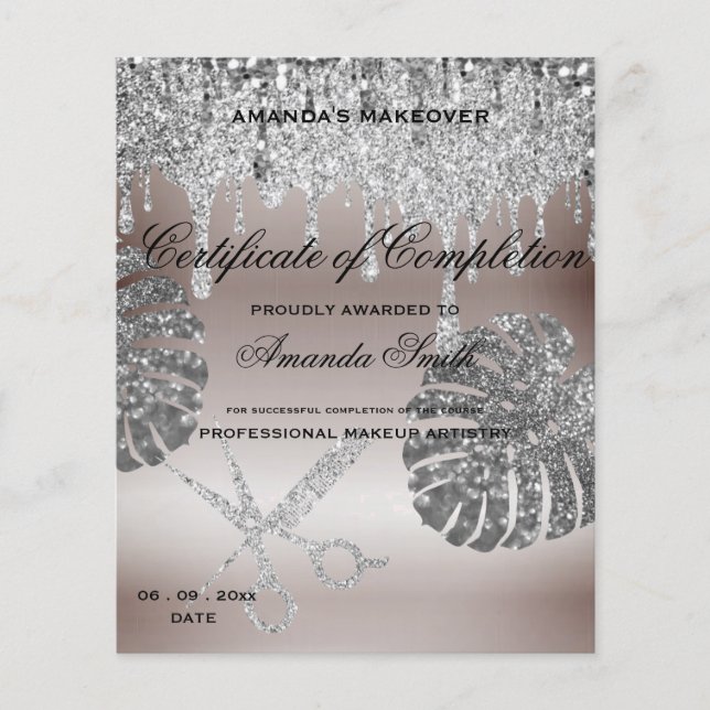 Black White Gold Certificate of Completion Award (Front)