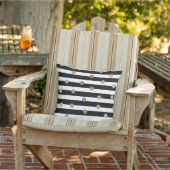 Black, White & Gold Dot & Stripe Outdoor Cushion (Chair)
