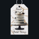 Black & White Gold Floral Tier Cake Bridal Shower  Gift Tags<br><div class="desc">Gift Tags</div>