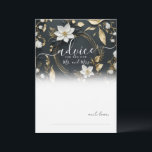 Black White Gold Floral Wreath Wedding Advice Card<br><div class="desc">Modern Vintage Elegant Wedding Advice Card Template - Elegant Black White and Gold Floral Wreath.
These Designs Can Be Personalised For Your Special Occasion And Would Be Perfect For Your Wedding,  Bridal Shower,  Engagement Party,  Birthday Party And Many More Special Occasions.</div>