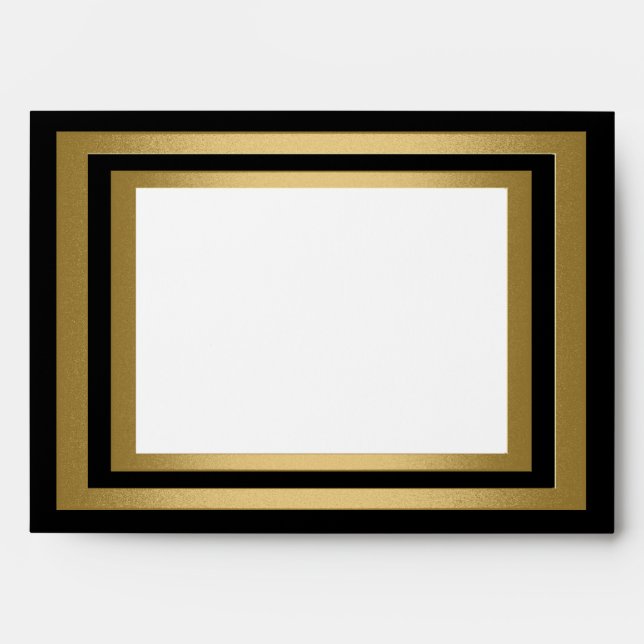 Black White Gold Frame All Events Envelopes (Front)