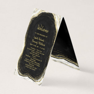 Black White & Gold Geode Wedding Ceremony Program