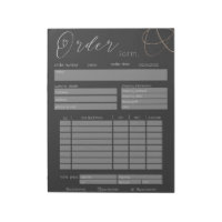 Black & White Gold Glitter Business Order Form