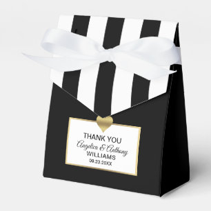 Black White Gold Heart Party Favour Wedding Box
