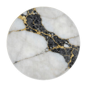 Black White Gold Marble Luxury Cutting Board