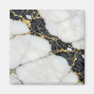 Black White Gold Marble Luxury Magnet