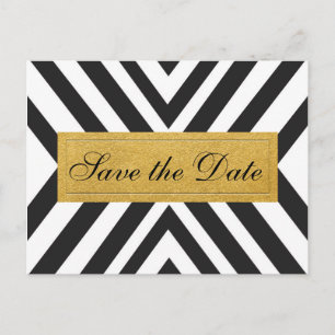 Black White & Gold Modern Geometrical Postcard