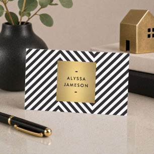 Black White Gold Modern Realtor Business Card