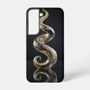 Black White Gold S Spiral Sculpture Case