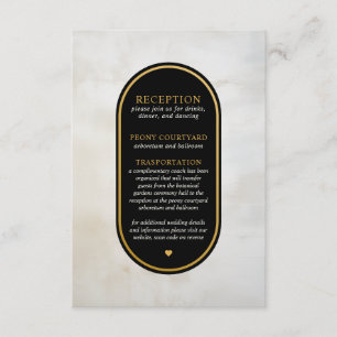 Black White Gold Wedding Reception Enclosure Card