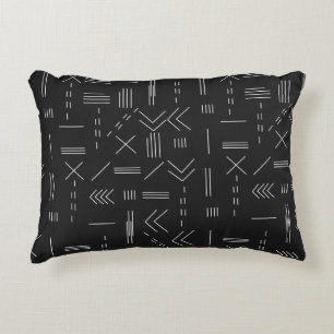 Black White Gorgeous Modern Geometric Pattern Decorative Cushion