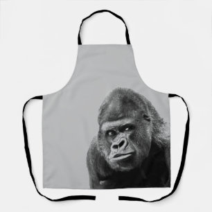 Black White Gorilla Apron