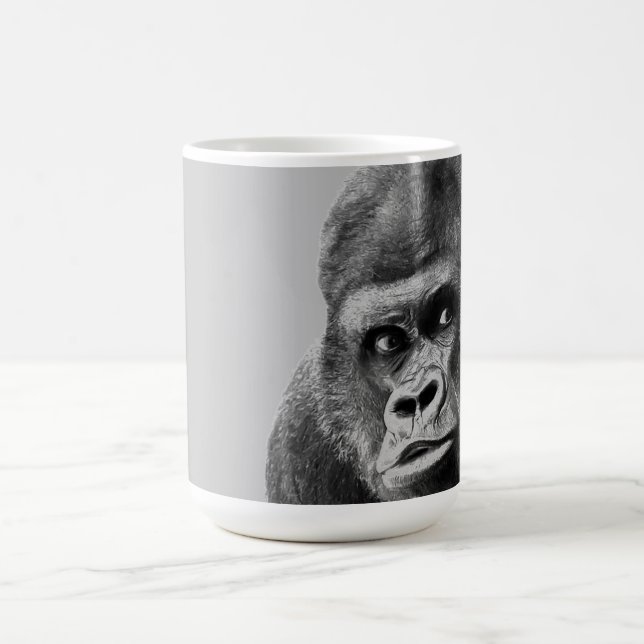 Black White Gorilla Coffee Mug (Center)