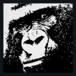 Black White Gorilla Face Pop Art Perfect Poster<br><div class="desc">Wild Animal Artworks and Images - Pop Art Gorilla Face</div>