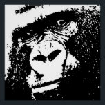 Black White Gorilla Face Pop Art Perfect Poster<br><div class="desc">Wild Animal Artworks and Images - Pop Art Gorilla Face</div>