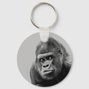 Black White Gorilla Key Ring