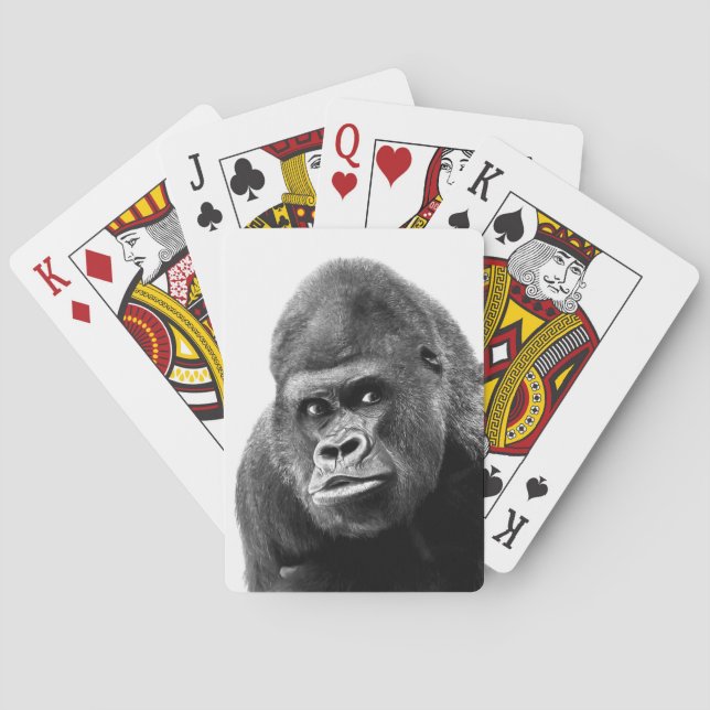 Black White Gorilla Playing Cards (Back)