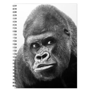 Black White Gorilla Spiral Notebook