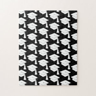 Black White Grad Cap Frustrating Jigsaw Puzzle