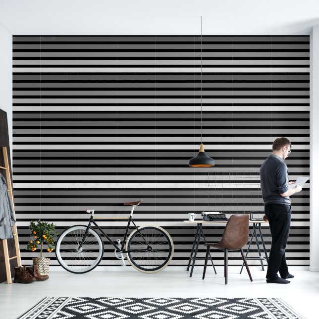 Black White Gradient Wallpaper (Living Room)
