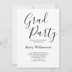 Black & White Graduation Party Invitation