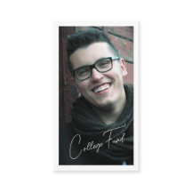 Black White Graduation Photo QR Code College Fund