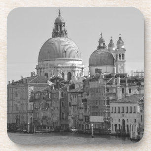 Black White Grand Canal Venice Italy Travel Coaster