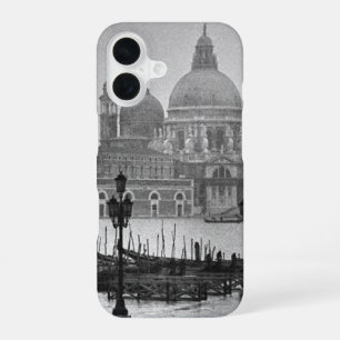 Black White Grand Canal Venice Italy Travel iPhone 16 Case
