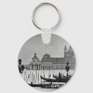 Black White Grand Canal Venice Italy Travel Key Ring