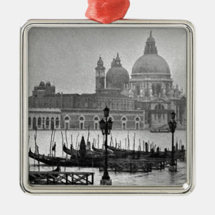 Black White Grand Canal Venice Italy Travel Metal Tree Decoration