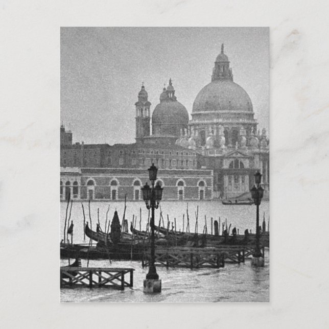 Black White Grand Canal Venice Italy Travel Postcard (Front)